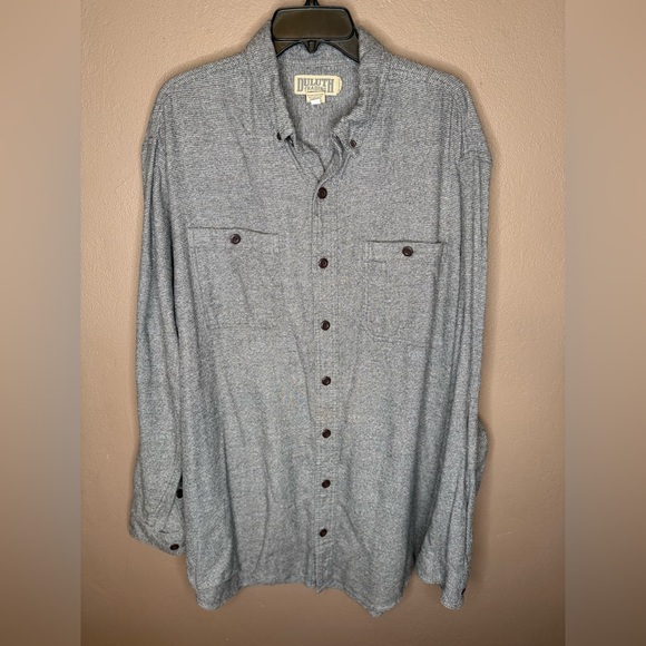 Duluth Trading Co. Kennesaw Relaxed Fit Long Sleeve Shirt in Gray Cotton XL Tall - Picture 3 of 12